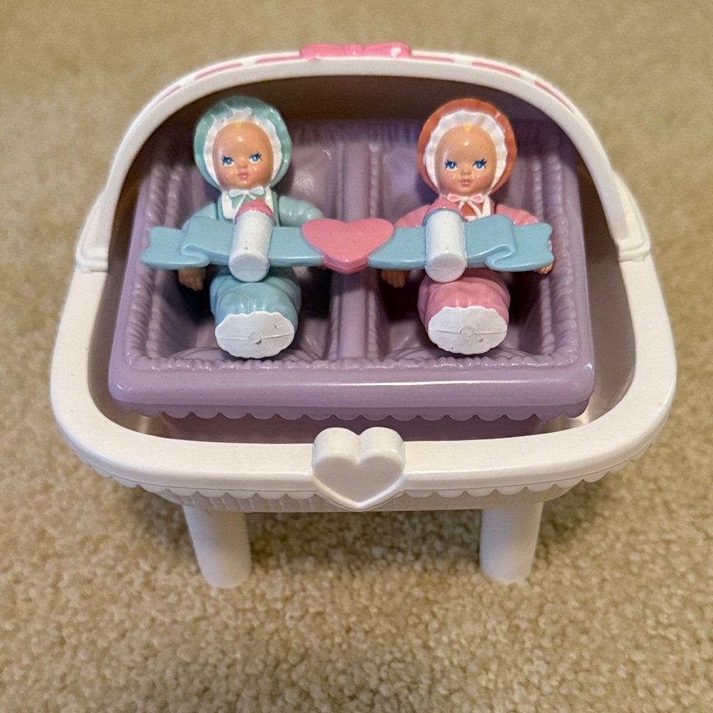 Vintage Playskool Twin Baby Doll Playset with Accessories